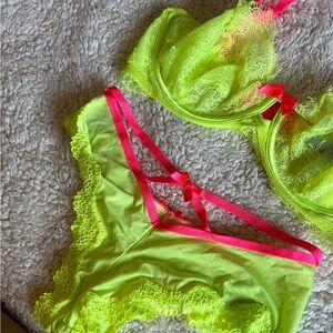 Victoria’s Secret Neon Bra and Panty Set